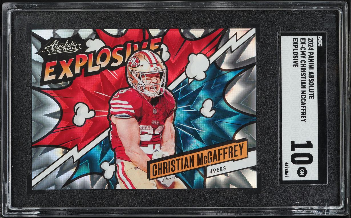 2024 Absolute Explosive Christian Mccaffrey #EX-CMY SGC 10 GEM MINT