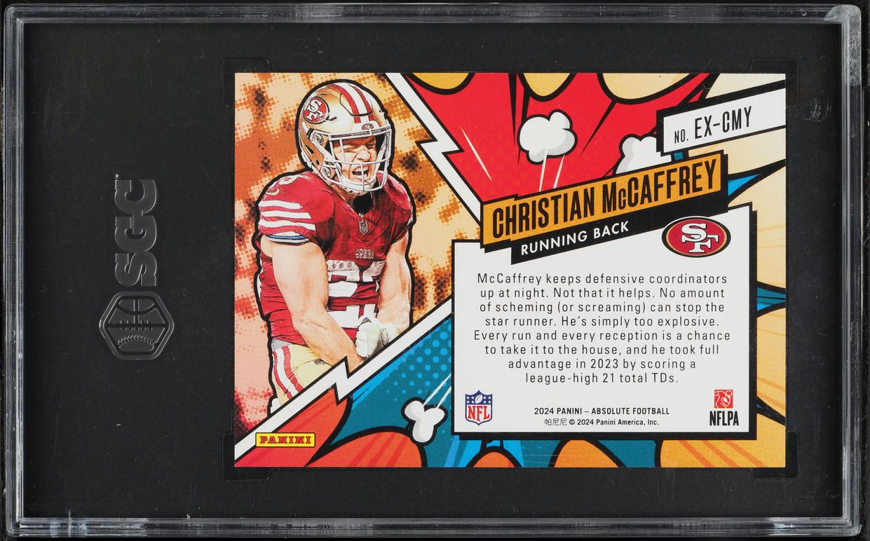 2024 Absolute Explosive Christian Mccaffrey #EX-CMY SGC 10 GEM MINT