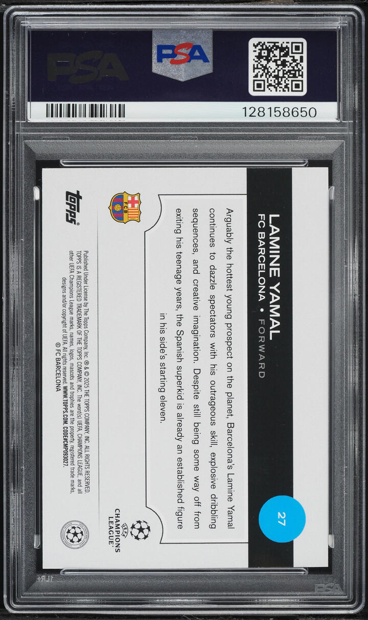2024 Topps UEFA Club Competitions Lamine Yamal #27 PSA 10 GEM MINT