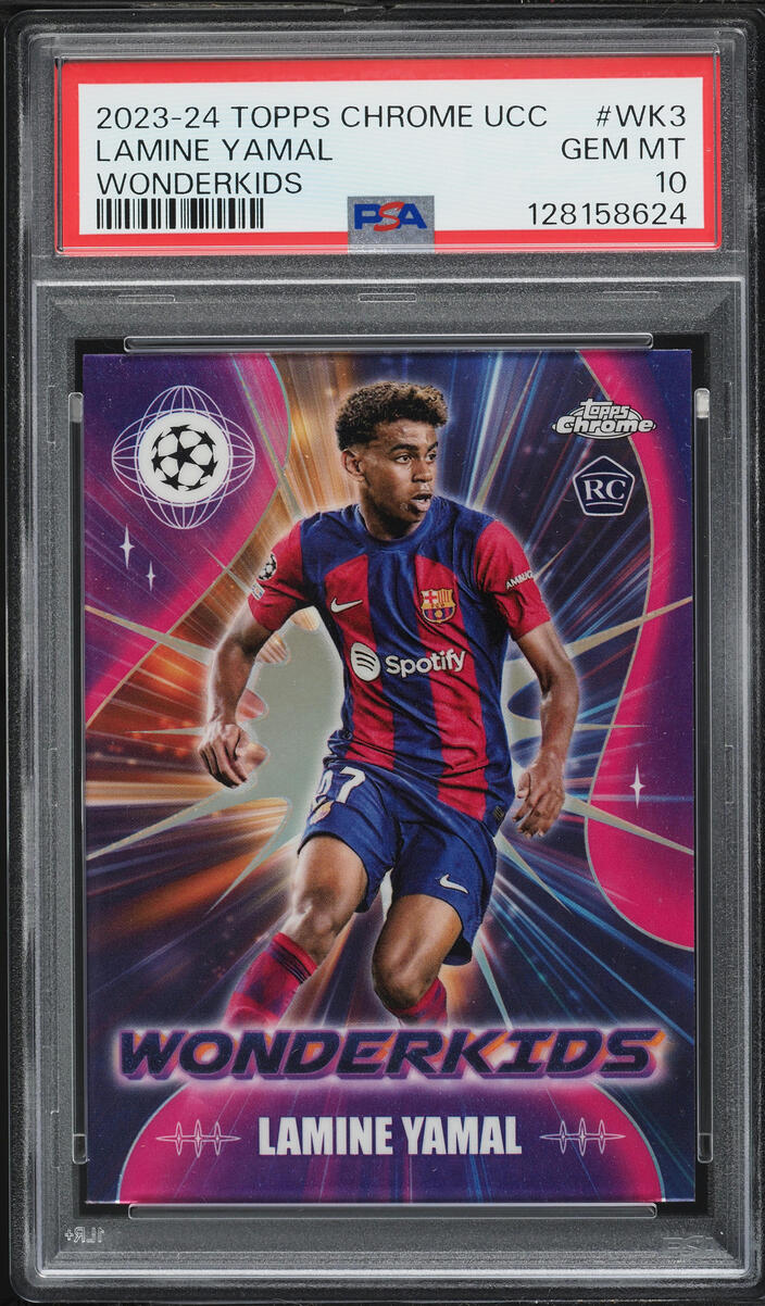 2023 Topps Chrome UEFA Wonderkids Lamine Yamal ROOKIE #WK-3 PSA 10 GEM MINT