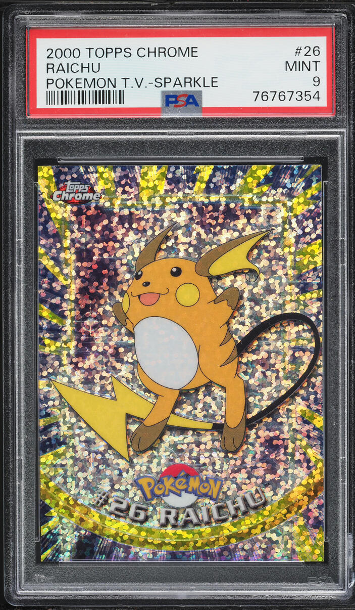 2000 Pokemon Topps Chrome Series 1 Sparkle Raichu #26 PSA 9 MINT