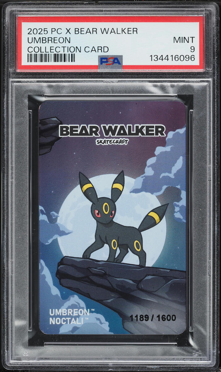 2025 Pokemon Center X Bear Walker Collection Card Umbreon /1600 PSA 9 MINT