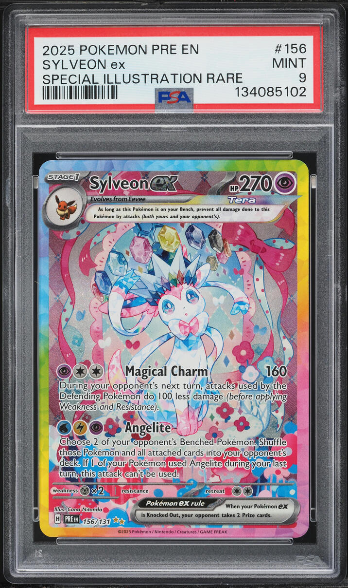2025 Pokemon Scarlet & Violet Prismatic Evolutions SIR Sylveon ex #156 PSA 9 MINT