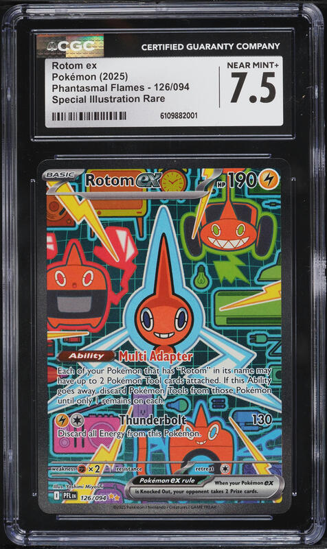 2025 Pokemon Mega Evolution Phantasmal Flames SIR Rotom ex #126 CGC 7.5 NRMT+