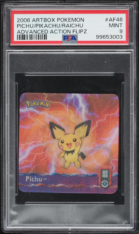 2006 Pokemon Artbox Advanced Action Flipz Pichu Pikachu Raichu #AF46 PSA 9  MINT on Fanatics Collect