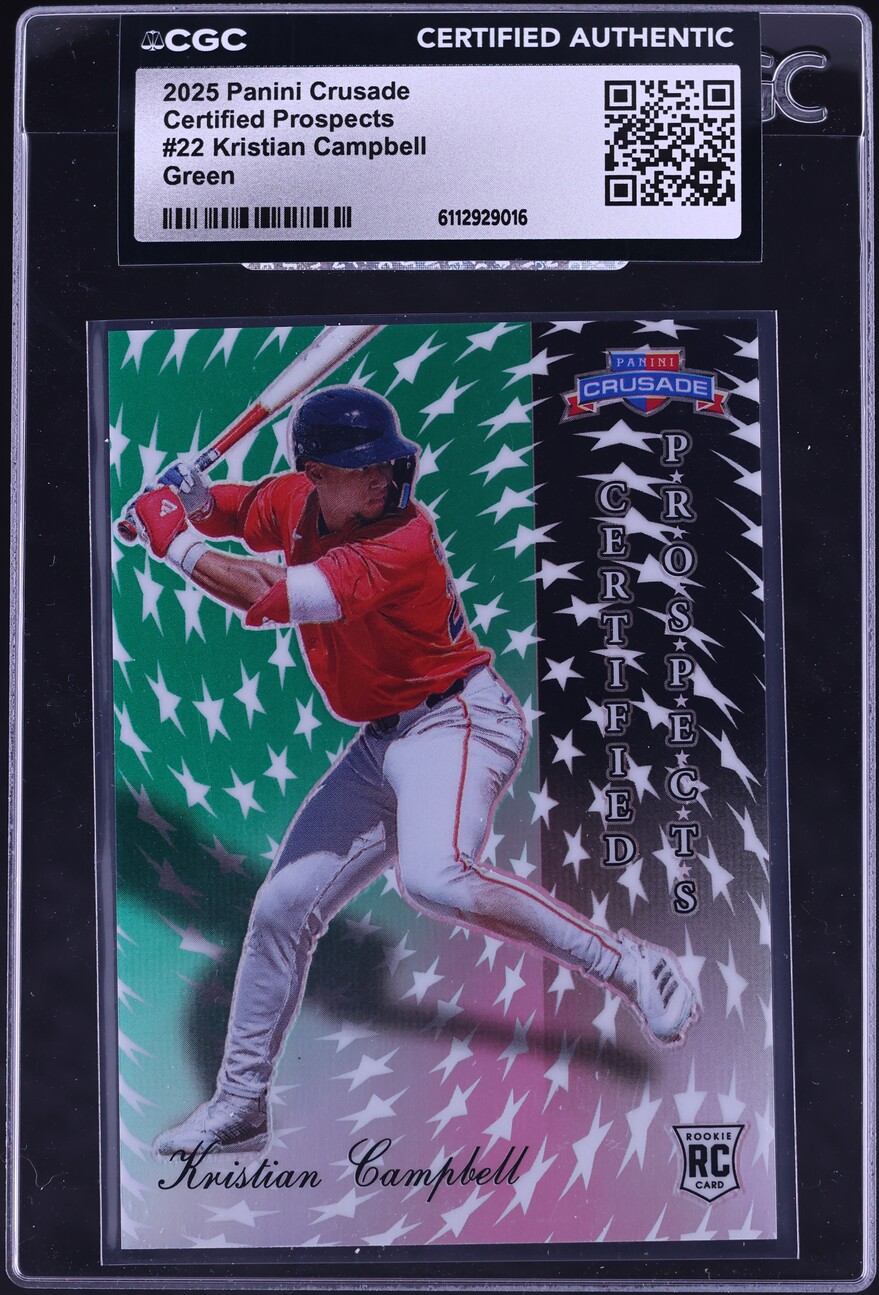 2025 Panini Crusade Certified Green Kristian Campbell ROOKIE /249 #22 CGC AUTH