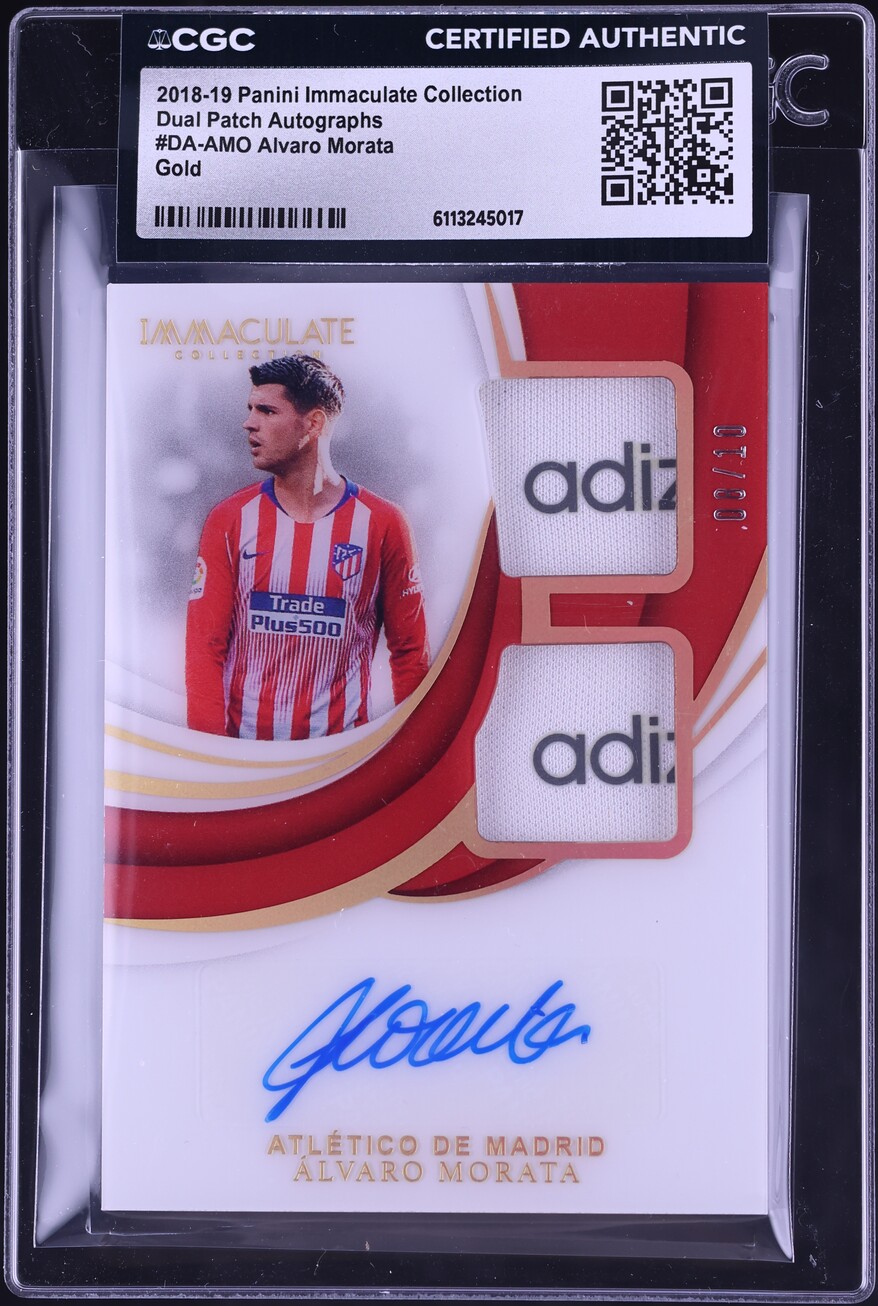 2018 Immaculate Collection Dual Gold Alvaro Morata PATCH AUTO /10 #DA-AMO CGC AUTH