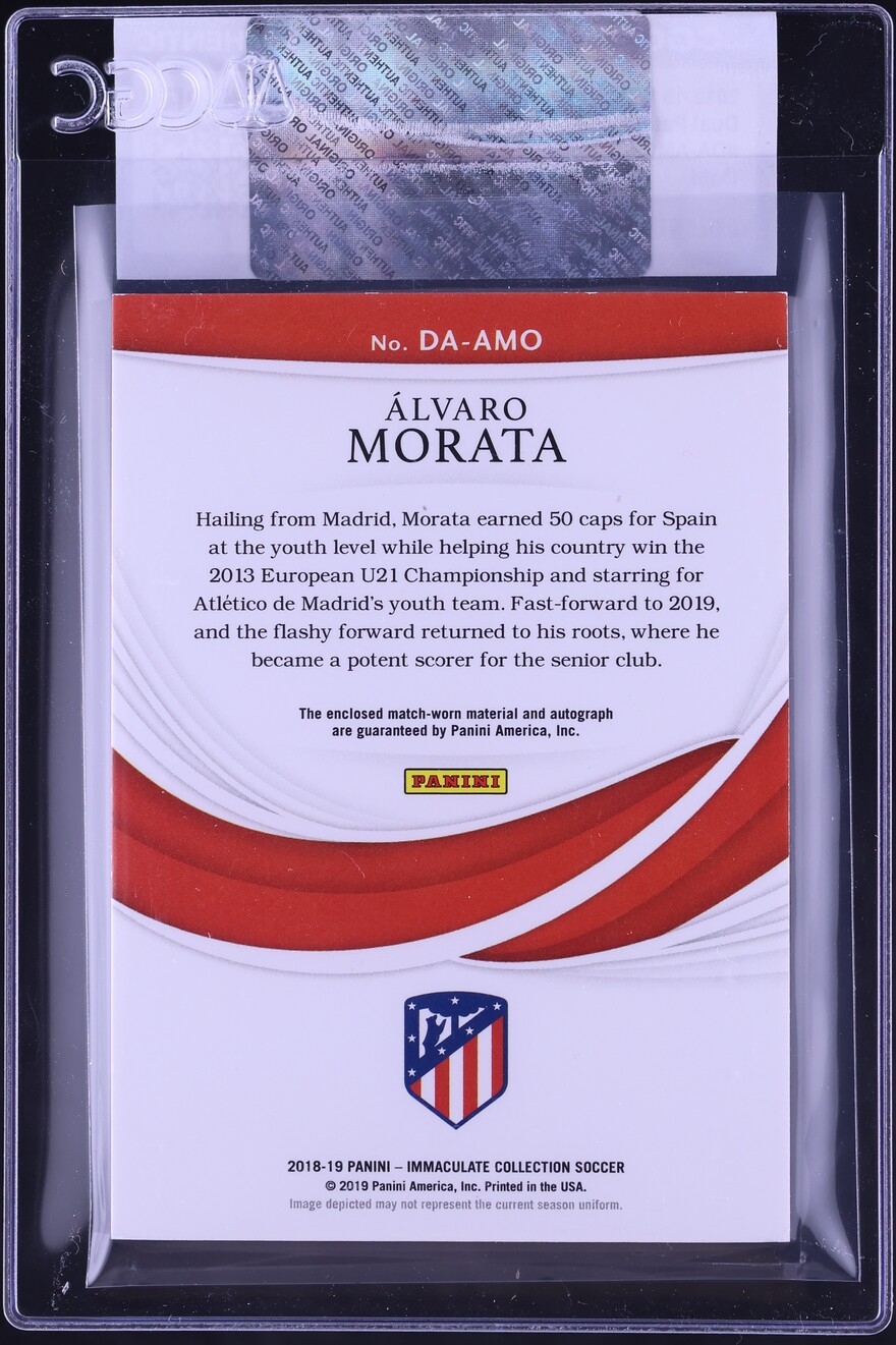 2018 Immaculate Collection Dual Gold Alvaro Morata PATCH AUTO /10 #DA-AMO CGC AUTH