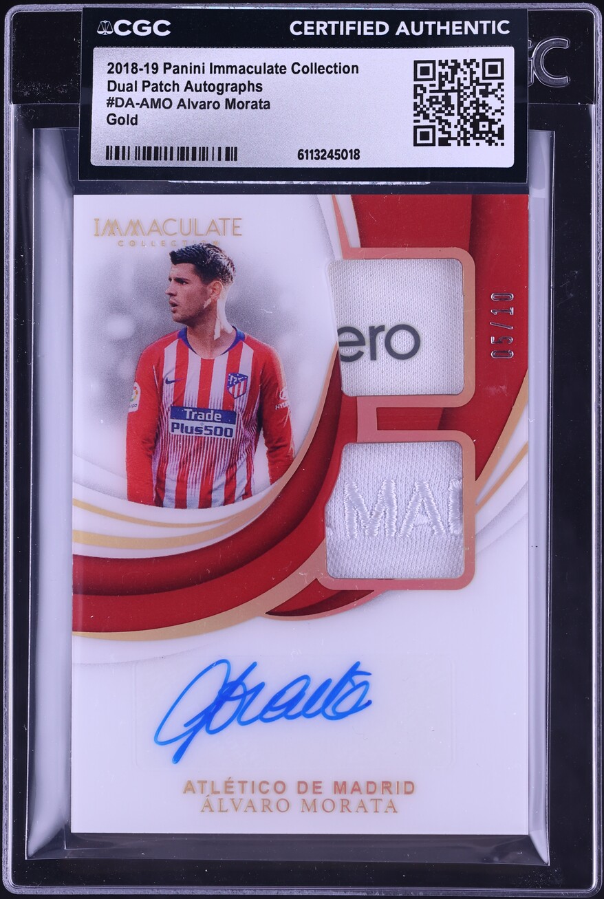2018 Immaculate Collection Dual Gold Alvaro Morata PATCH AUTO /10 #DA-AMO CGC AUTH