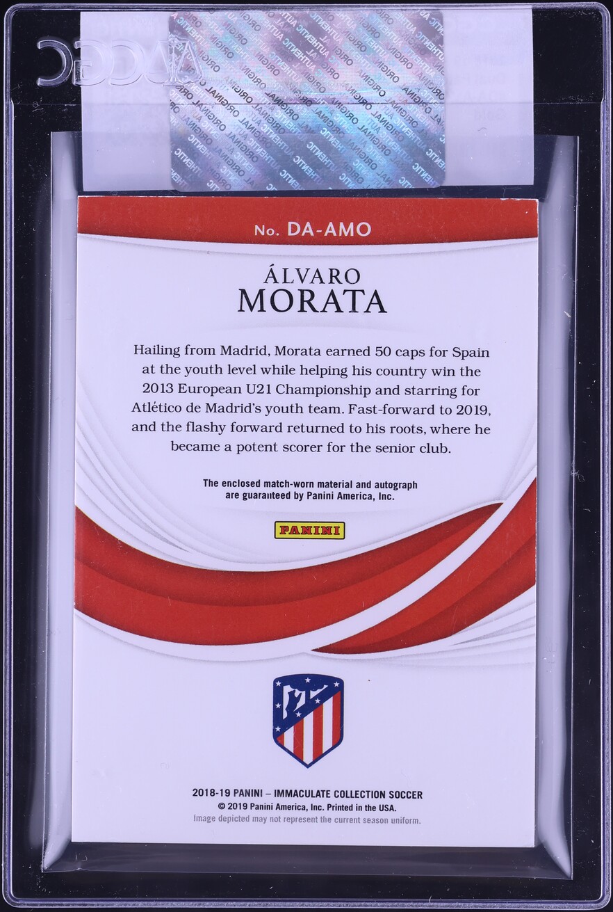 2018 Immaculate Collection Dual Gold Alvaro Morata PATCH AUTO 1/10 #DA-AMO CGC AUTH