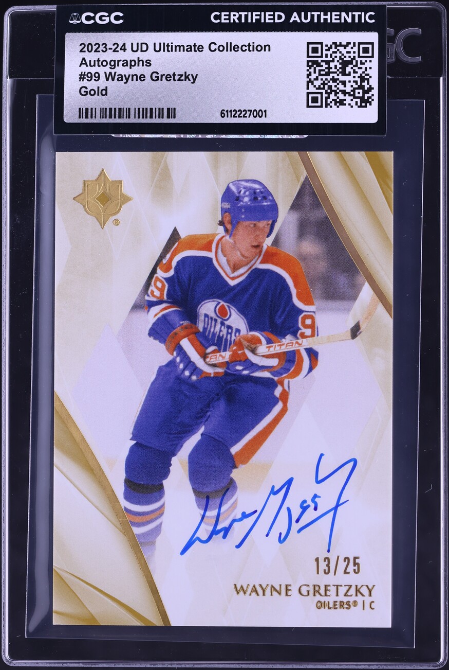 2023 UD Ultimate Collection Gold Wayne Gretzky AUTO /25 #99 CGC AUTH
