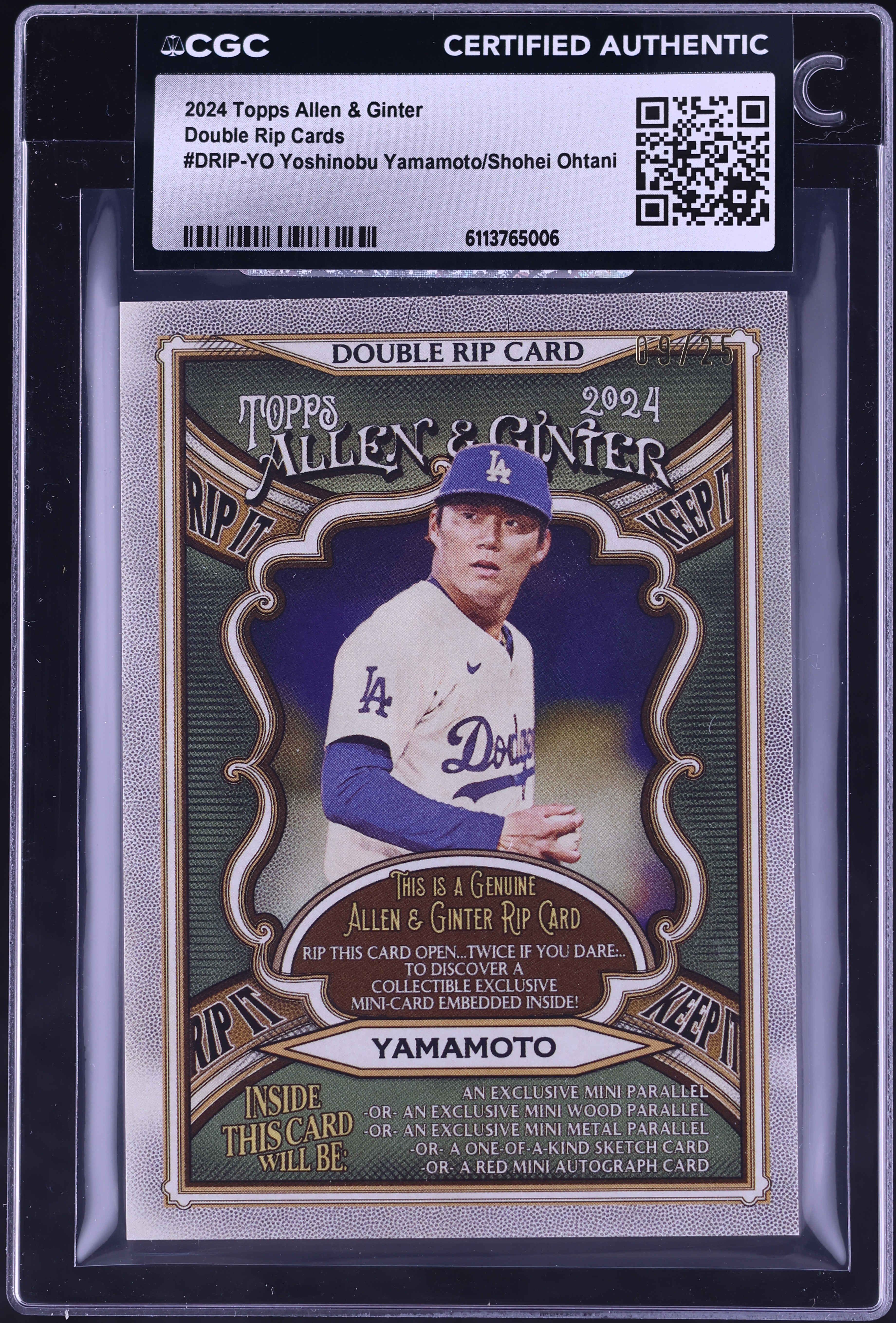 2024 Topps Allen & Ginter Double Rip Cards Yoshinobu Yamamoto