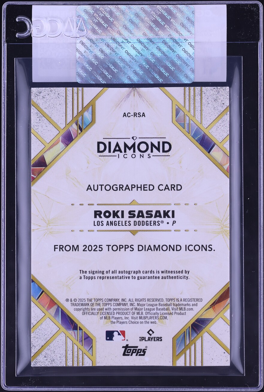 2025 Topps Diamond Icons Blue Roki Sasaki ROOKIE AUTO /15 #AC-RSA CGC AUTH