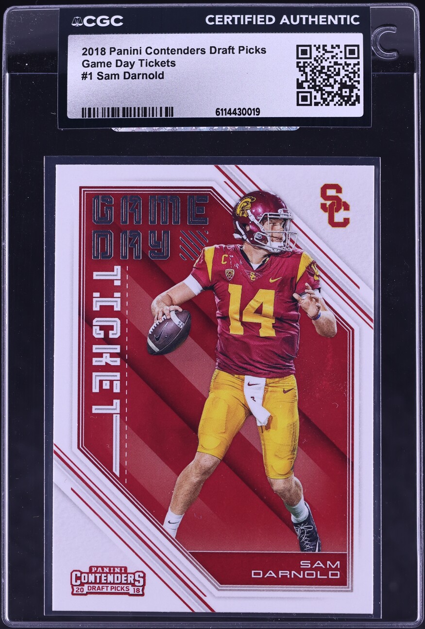 2018 Panini Contenders Draft Picks Game Day Tickets Sam Darnold ROOKIE #1 CGC AUTH