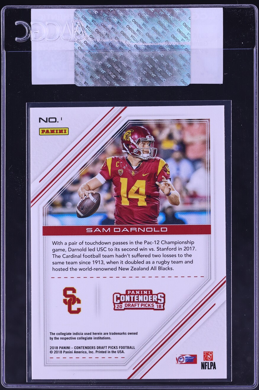 2018 Panini Contenders Draft Picks Game Day Tickets Sam Darnold ROOKIE #1 CGC AUTH