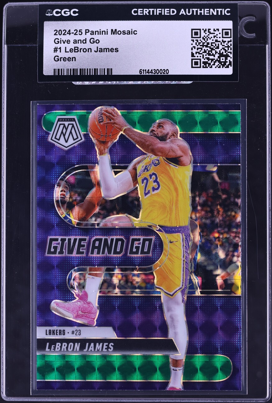 2024 Panini Mosaic Give And Go Green Prizm LeBron James #1 CGC AUTH