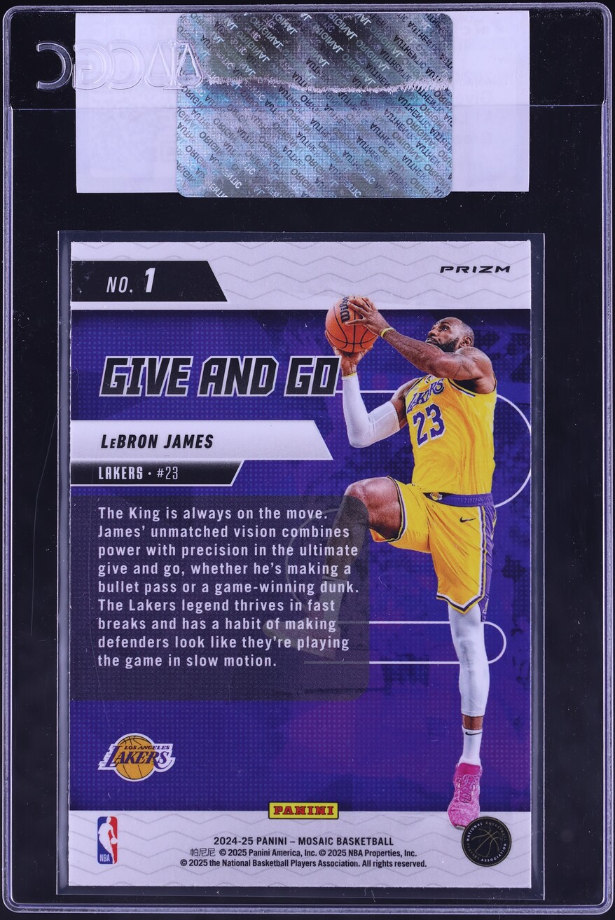 2024 Panini Mosaic Give And Go Green Prizm LeBron James #1 CGC AUTH