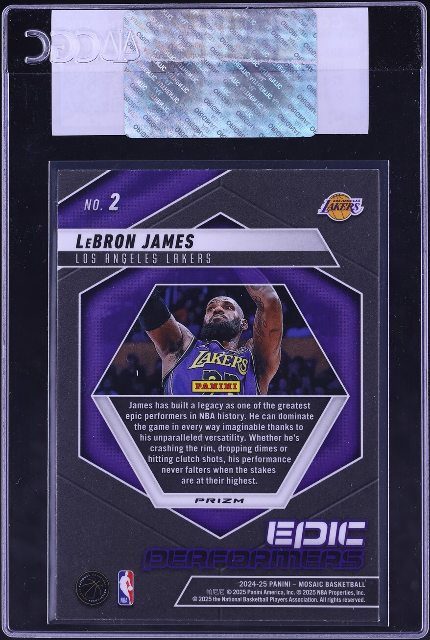 2024 Panini Mosaic Epic Performers Green Prizm LeBron James #2 CGC AUTH