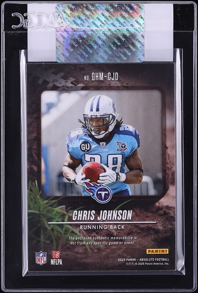 2025 Absolute Ground Hoggs Gold Chris Johnson RELIC /99 #GHM-CJO CGC AUTH