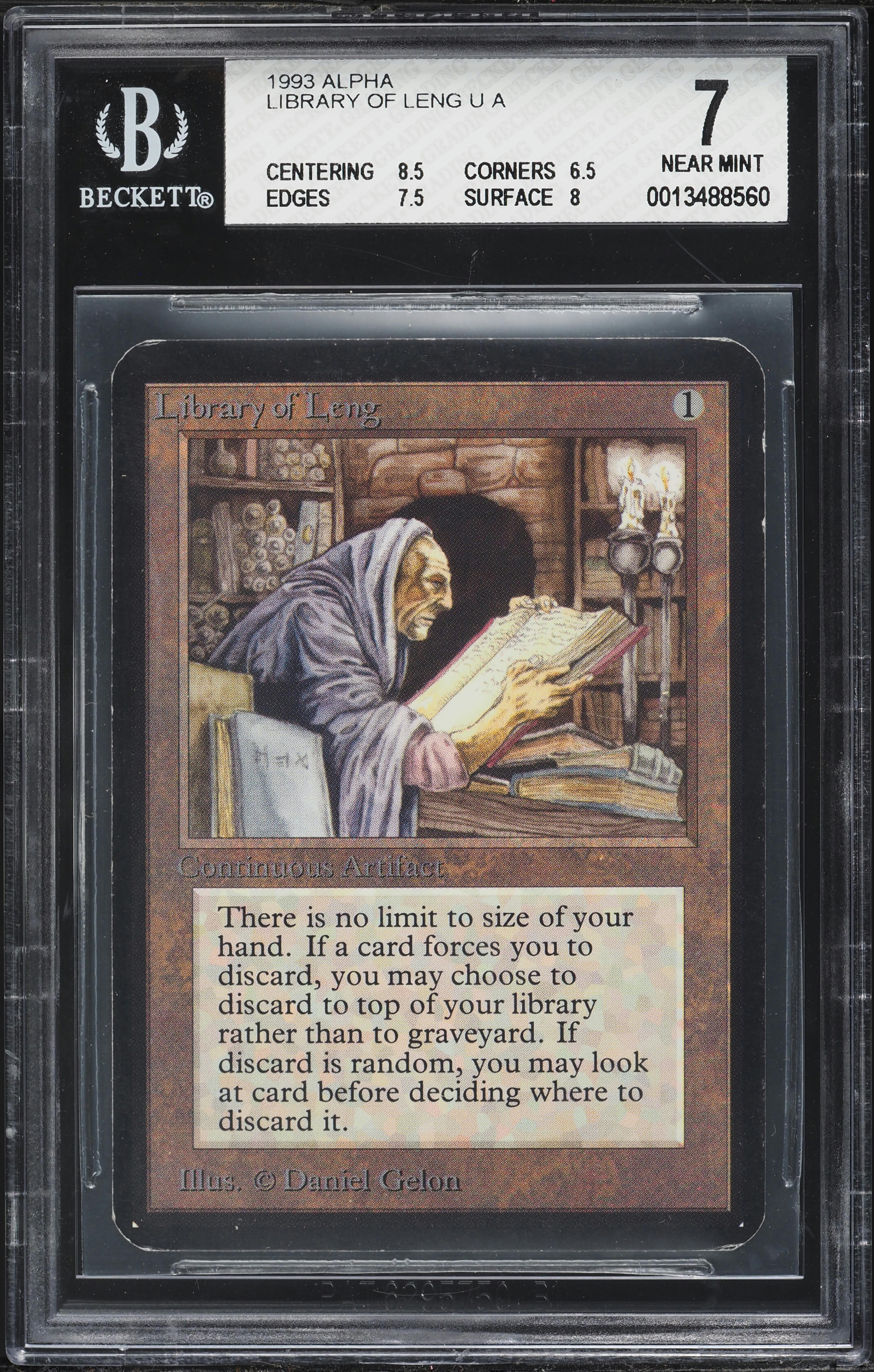 1993 Magic The Gathering MTG Alpha Library Of Leng BGS 7 NRMT on