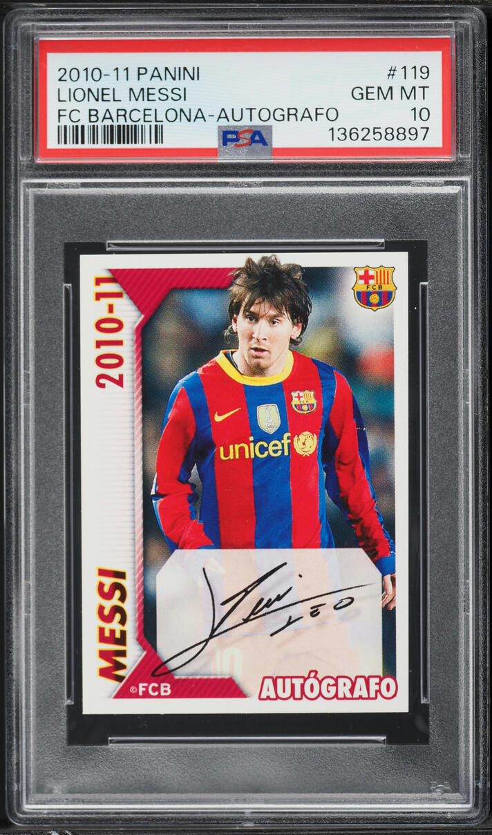 2010 Panini FC Barcelona Lionel Messi #119 PSA 10 GEM MINT