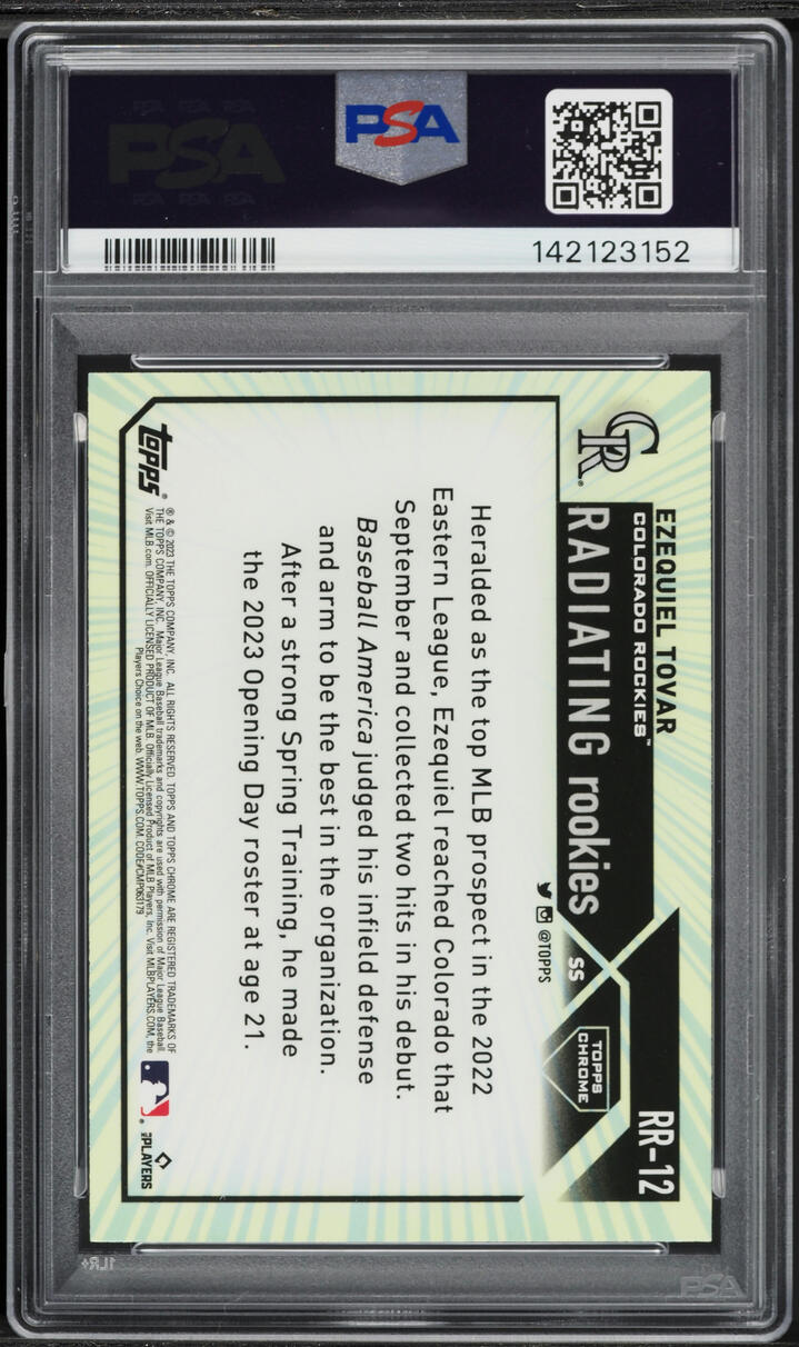 2023 Topps Chrome Radiating Ezequiel Tovar ROOKIE #RR-12 PSA 9 MINT