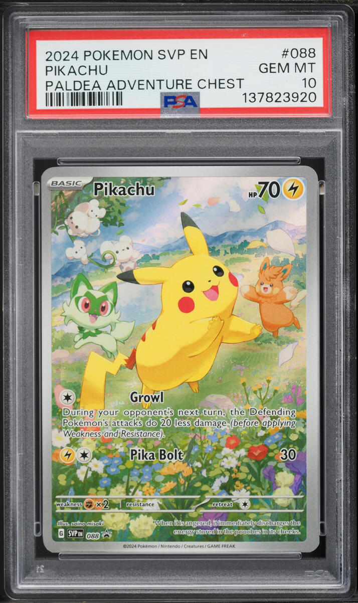 2024 Pokemon Scarlet & Violet Promo Paldea Adventure Chest Full Art Pikachu #88 PSA 10 GEM MINT