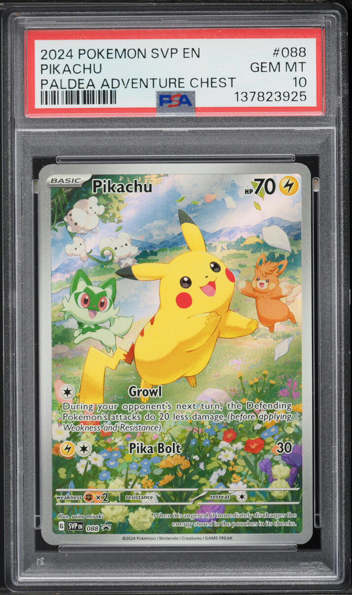 2024 Pokemon Scarlet & Violet Promo Paldea Adventure Chest Full Art Pikachu #88 PSA 10 GEM MINT