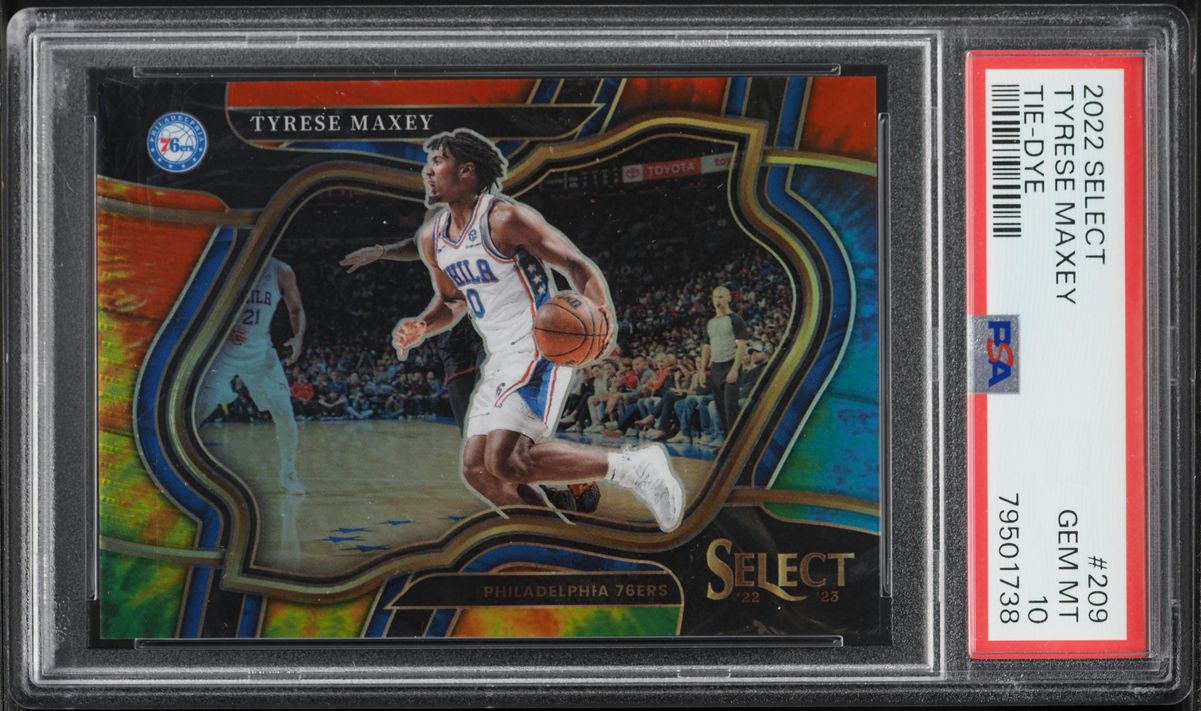 2022 Select Courtside Tie-Dye Tyrese Maxey /25 #209 PSA 10 GEM MINT
