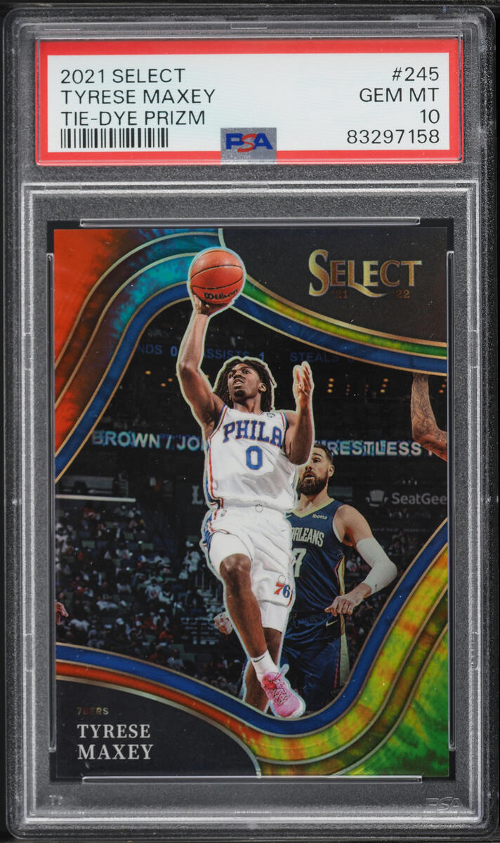 2021 Select Courtside Tie-Dye Prizm Tyrese Maxey /25 #245 PSA 10 GEM MINT