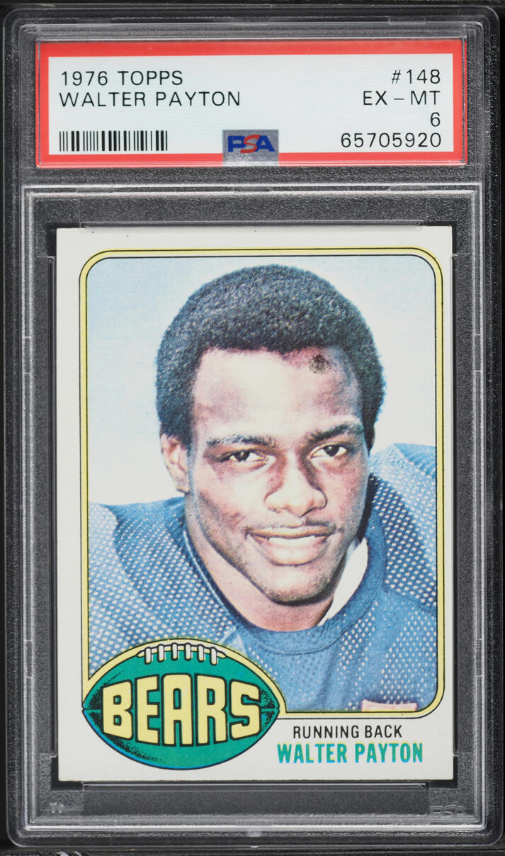 1976 Topps Football Walter Payton ROOKIE #148 PSA 6 EXMT