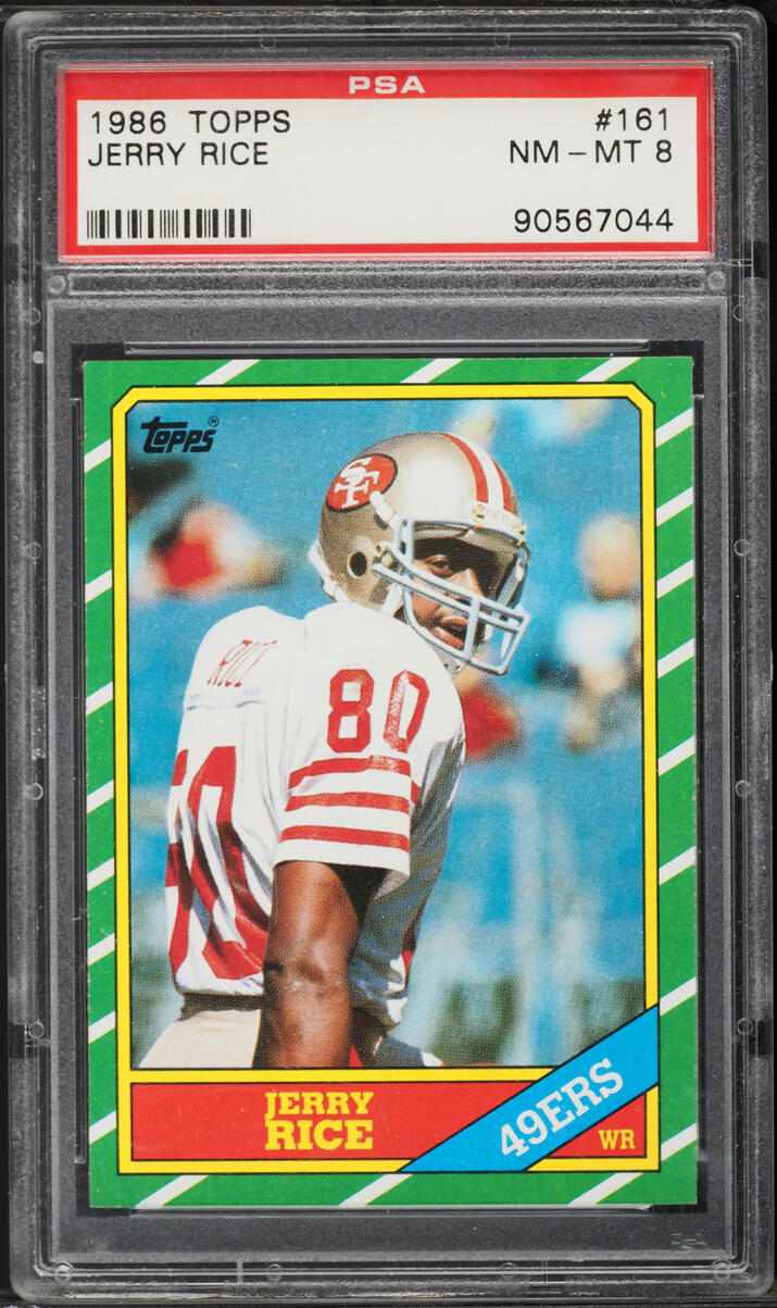 1986 Topps Football Jerry Rice ROOKIE #161 PSA 8 NM-MT