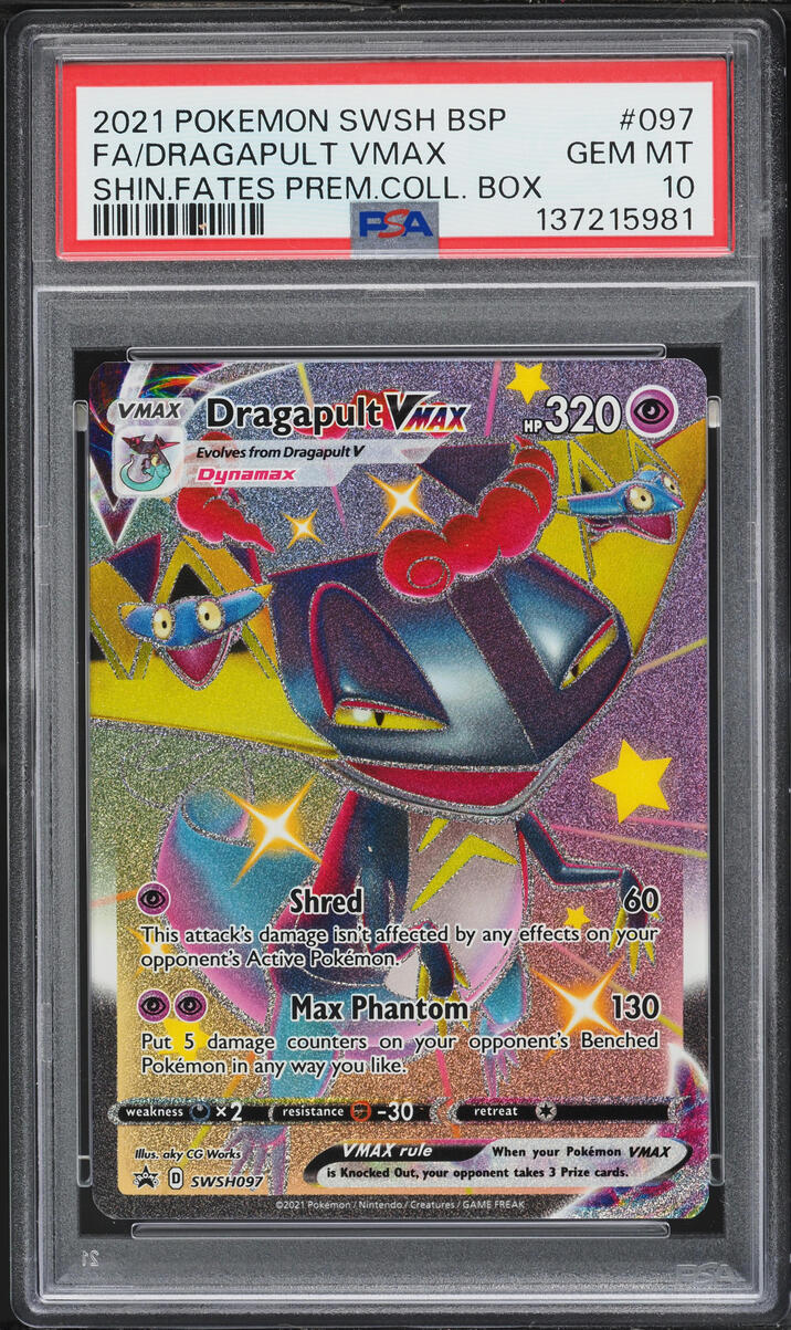 2021 Pokemon Sword & Shield Promo Shining Fates Full Art Dragapult VMAX #97 PSA 10 GEM MINT
