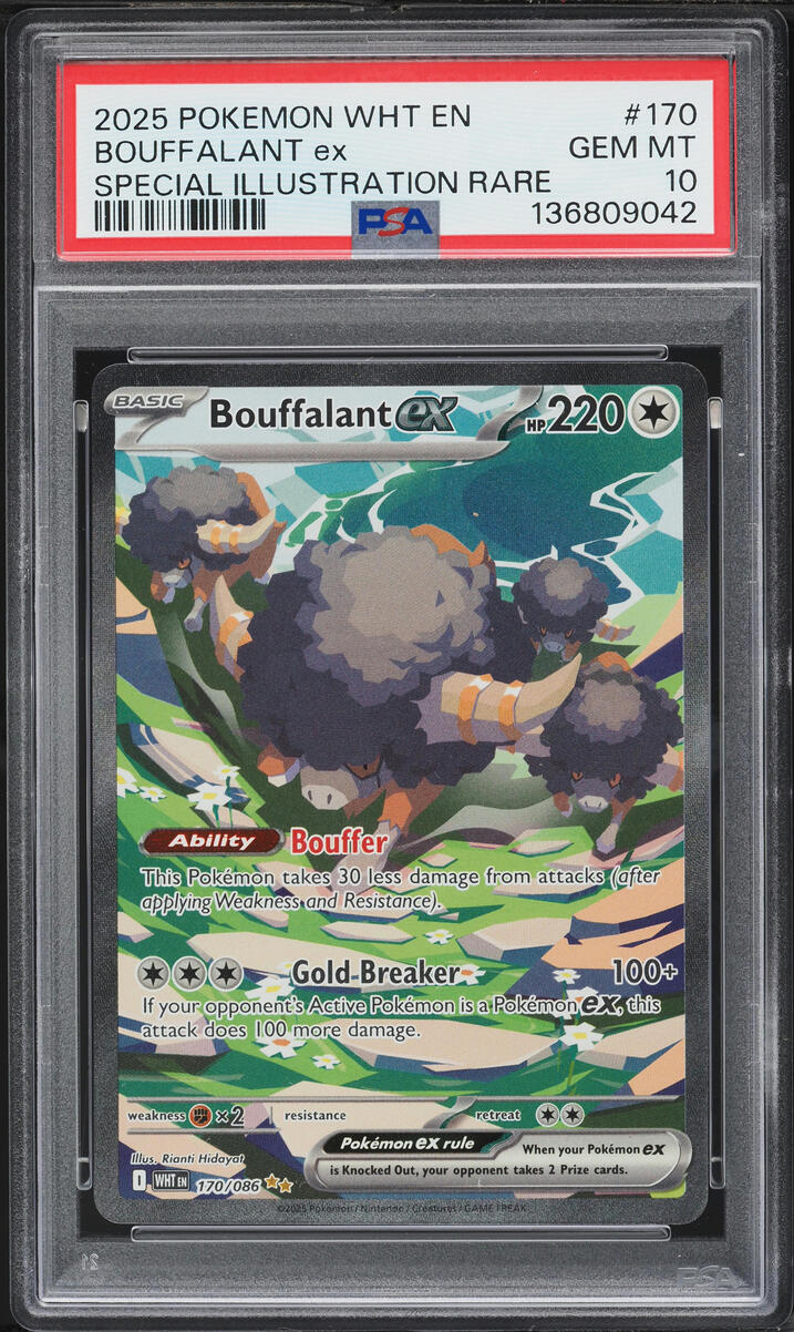2025 Pokemon Scarlet & Violet White Flare SIR Bouffalant ex #170 PSA 10 GEM MINT