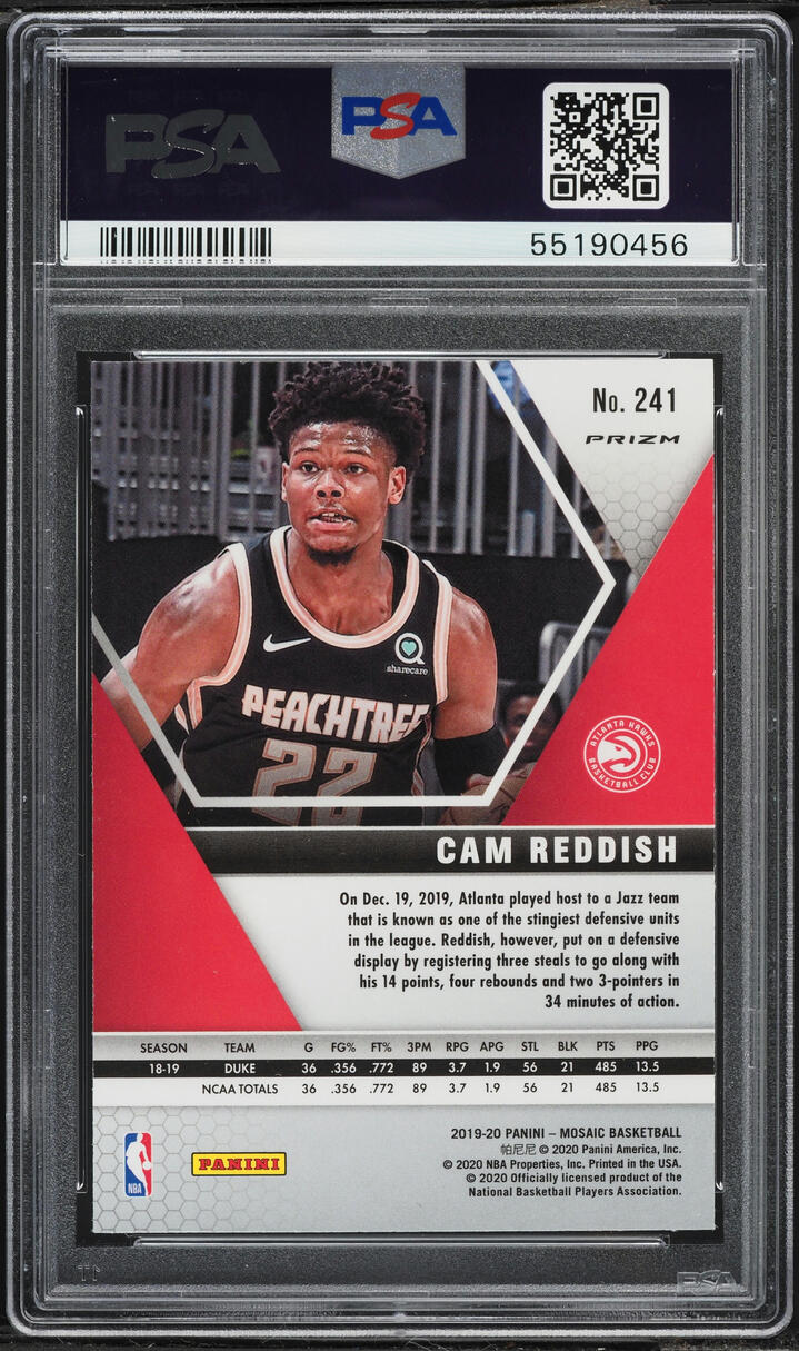2019 Panini Mosaic Reactive Orange Cam Reddish ROOKIE #241 PSA 10 GEM MINT