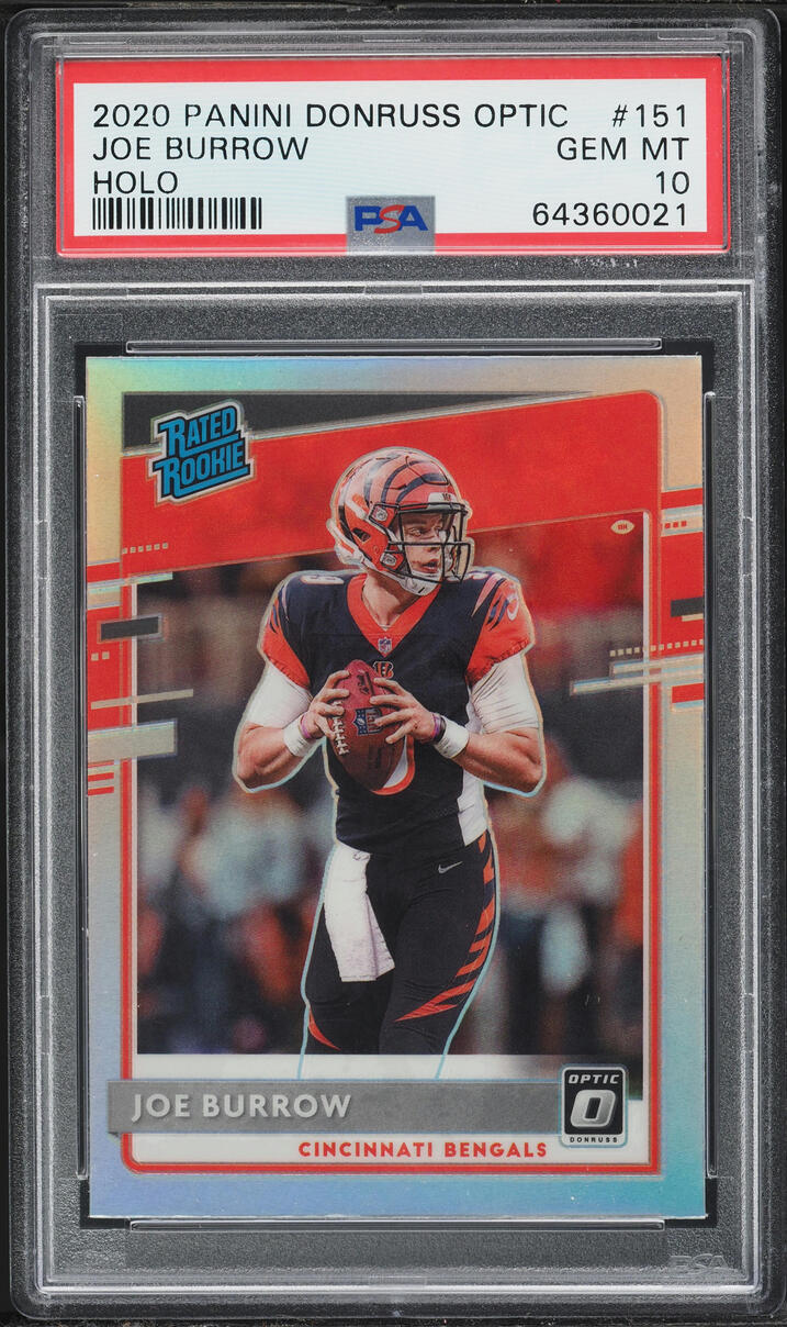 2020 Donruss Optic Holo Prizm Joe Burrow ROOKIE #151 PSA 10 GEM MINT