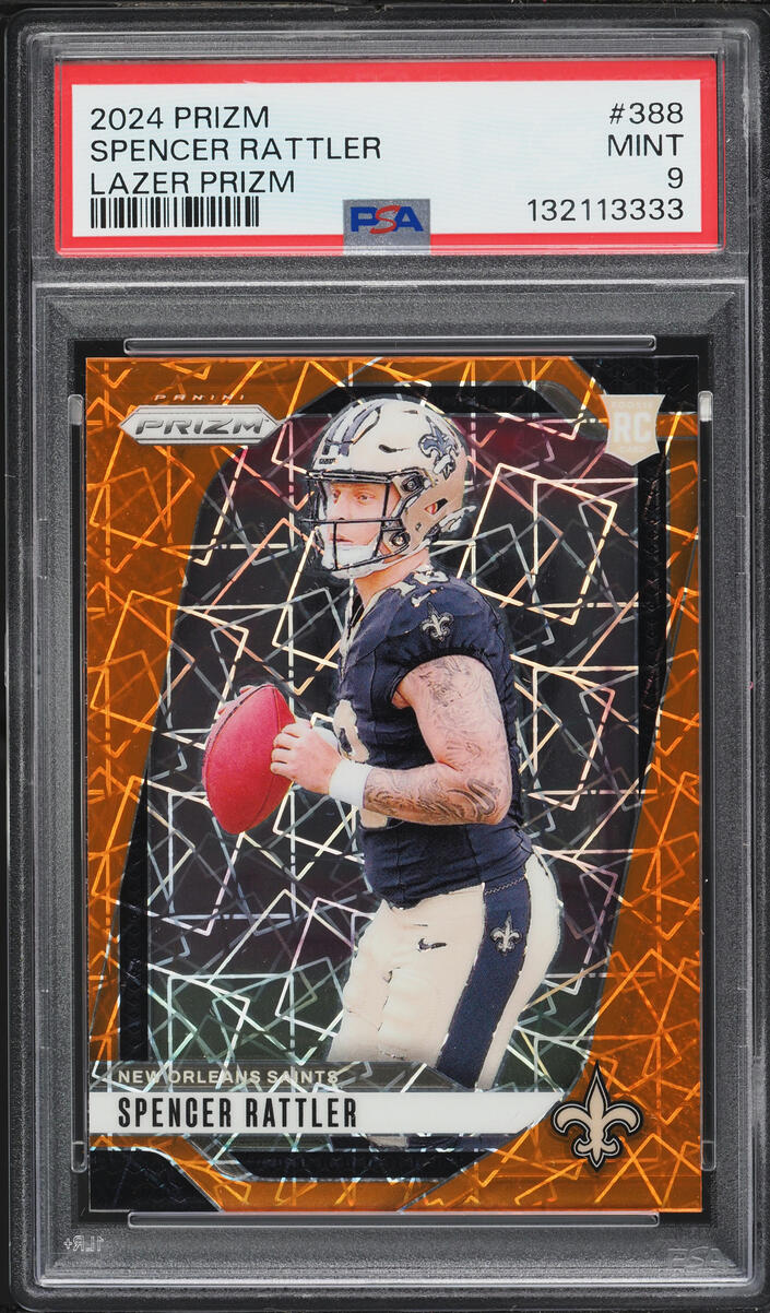 2024 Panini Prizm Lazer Spencer Rattler ROOKIE #388 PSA 9 MINT