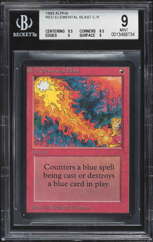 1993 Magic The Gathering MTG Alpha Red Elemental Blast C R BGS 9