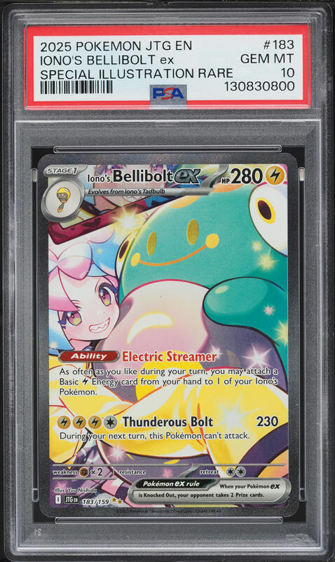 2025 Pokemon Scarlet & Violet Journey Together SIR Iono's Bellibolt Ex #183 PSA 10 GEM MINT