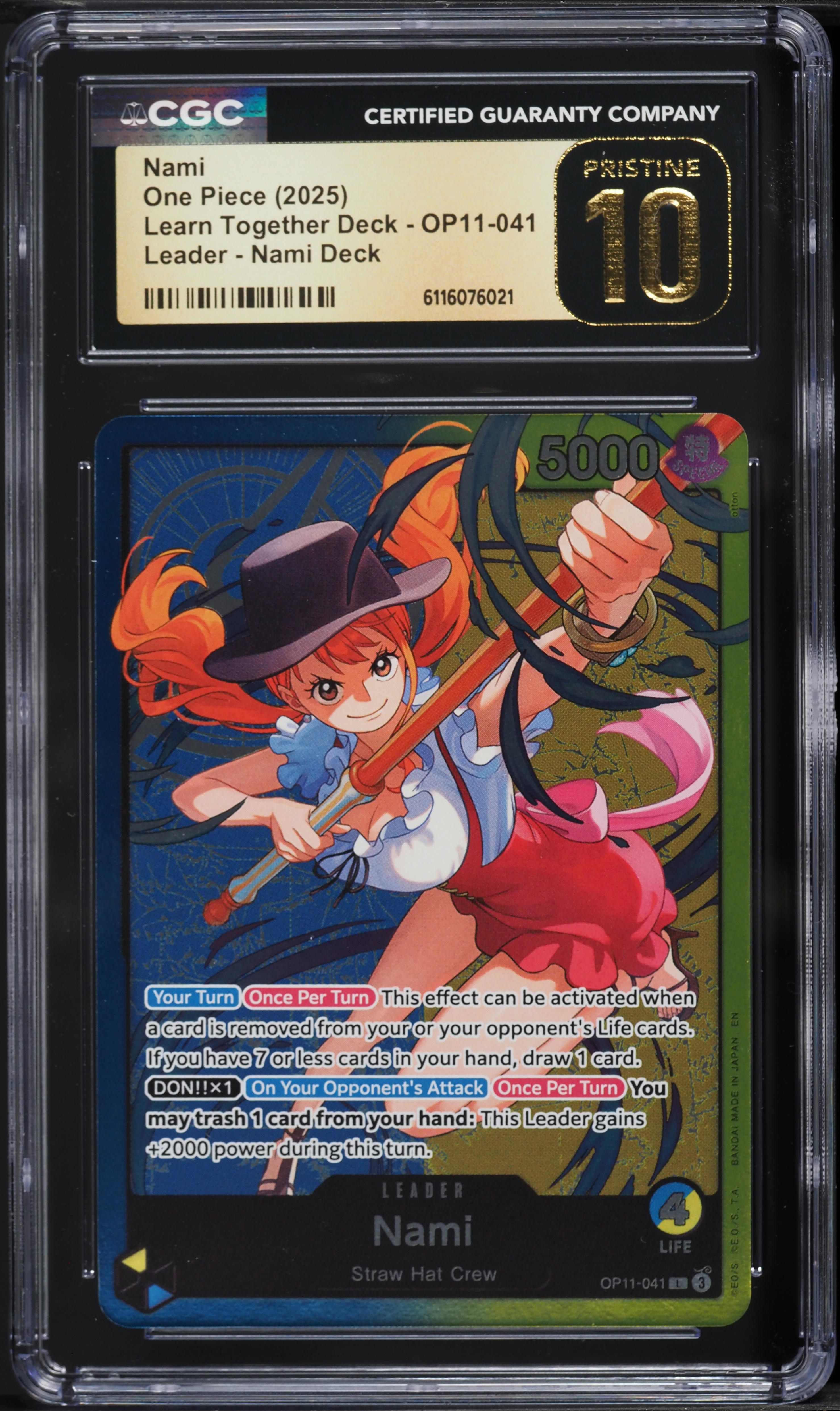 2025 One Piece Learn Together Deck Nami Deck Nami #OP11-041 CGC 10 PRISTINE  on Fanatics Collect