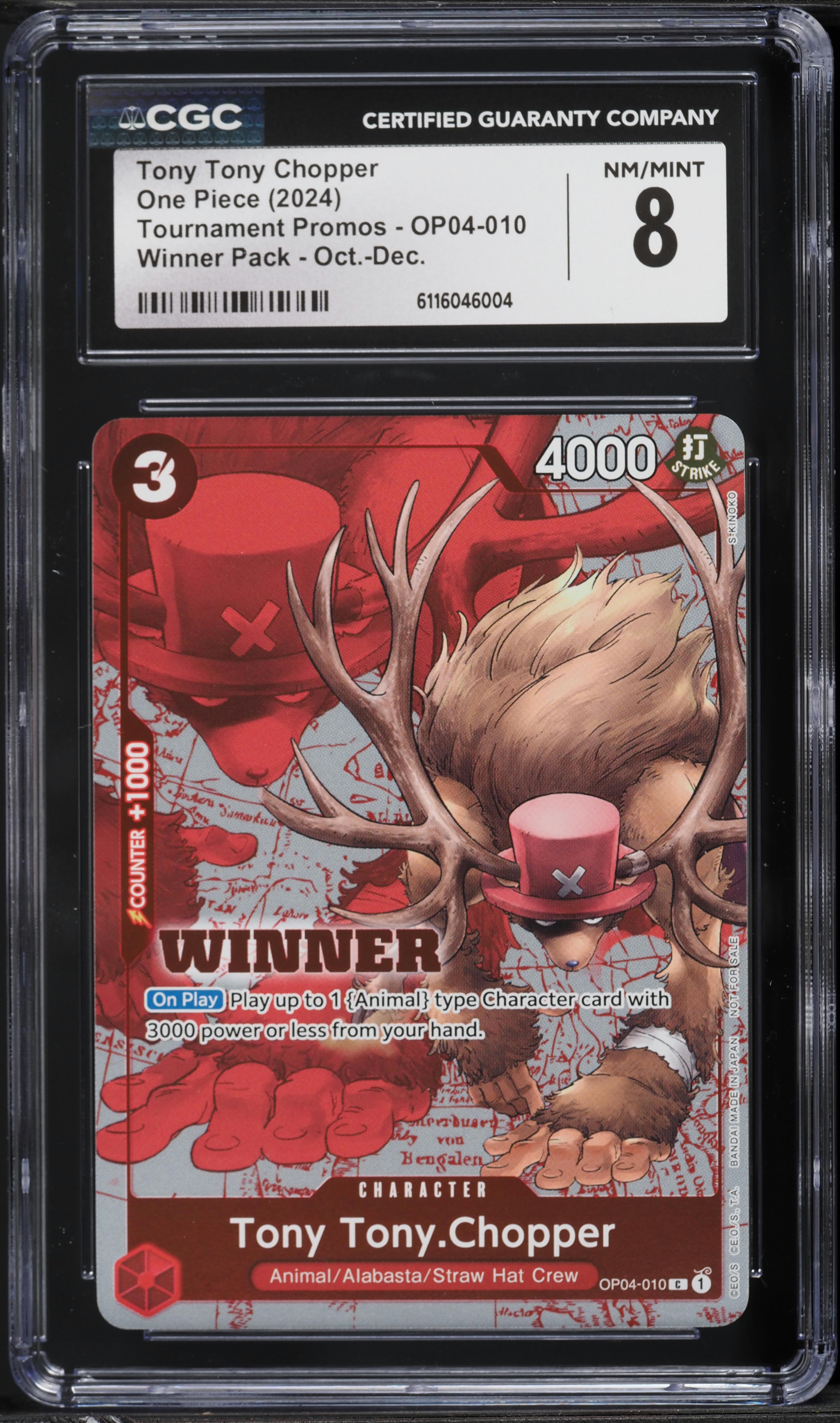 2024 One Piece Tournament Promo Winner Pack Alt Art Tony Tony