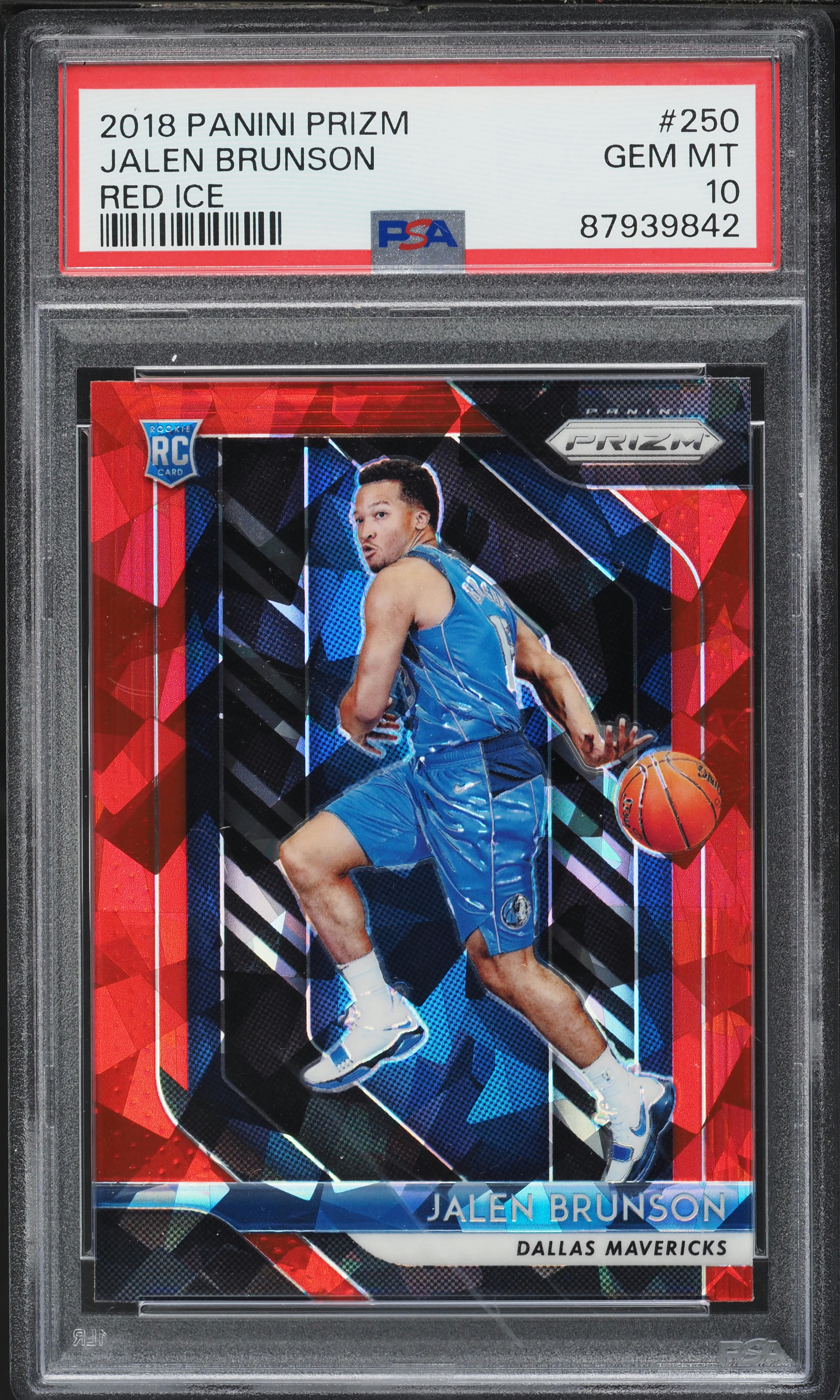 2018 Panini Prizm Red Ice Jalen Brunson ROOKIE #250 PSA 10 GEM