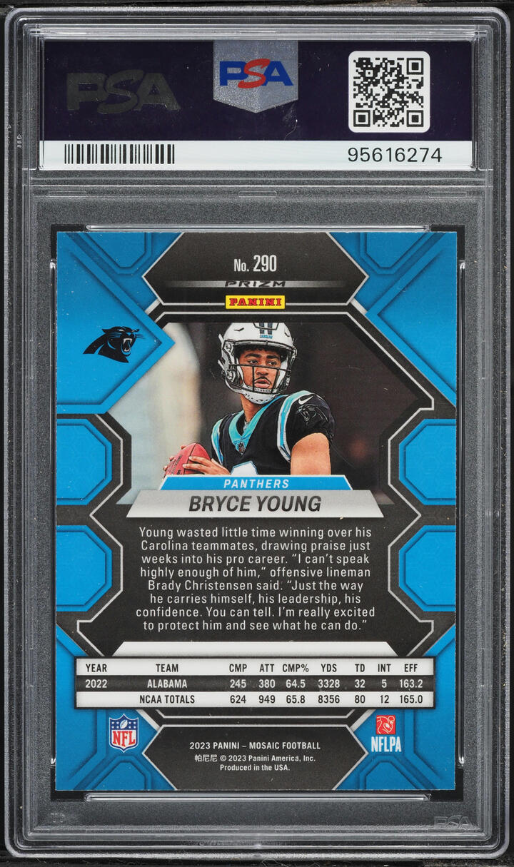 2023 Panini Mosaic Genesis Prizm Bryce Young ROOKIE #290 PSA 10 GEM MINT