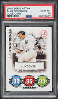 2010 Topps Attax Code Card Alex Rodriguez PSA 10 GEM MINT on
