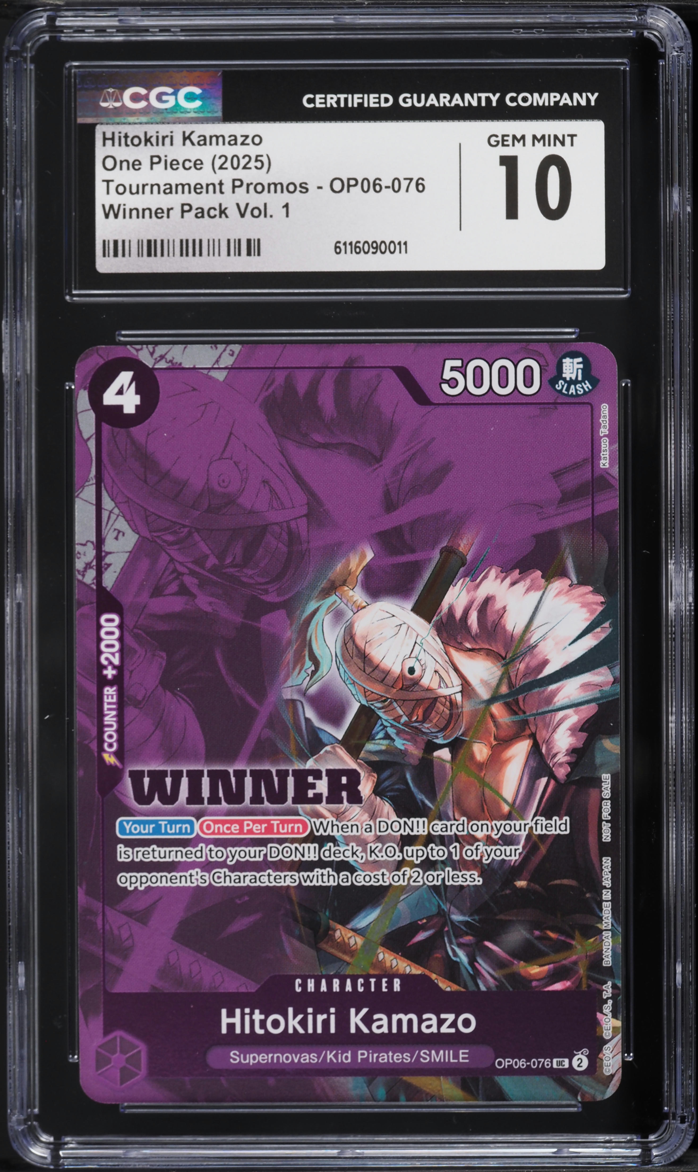 2025 One Piece Tournament Promo Winner Pack V1 Alt Art Hitokiri