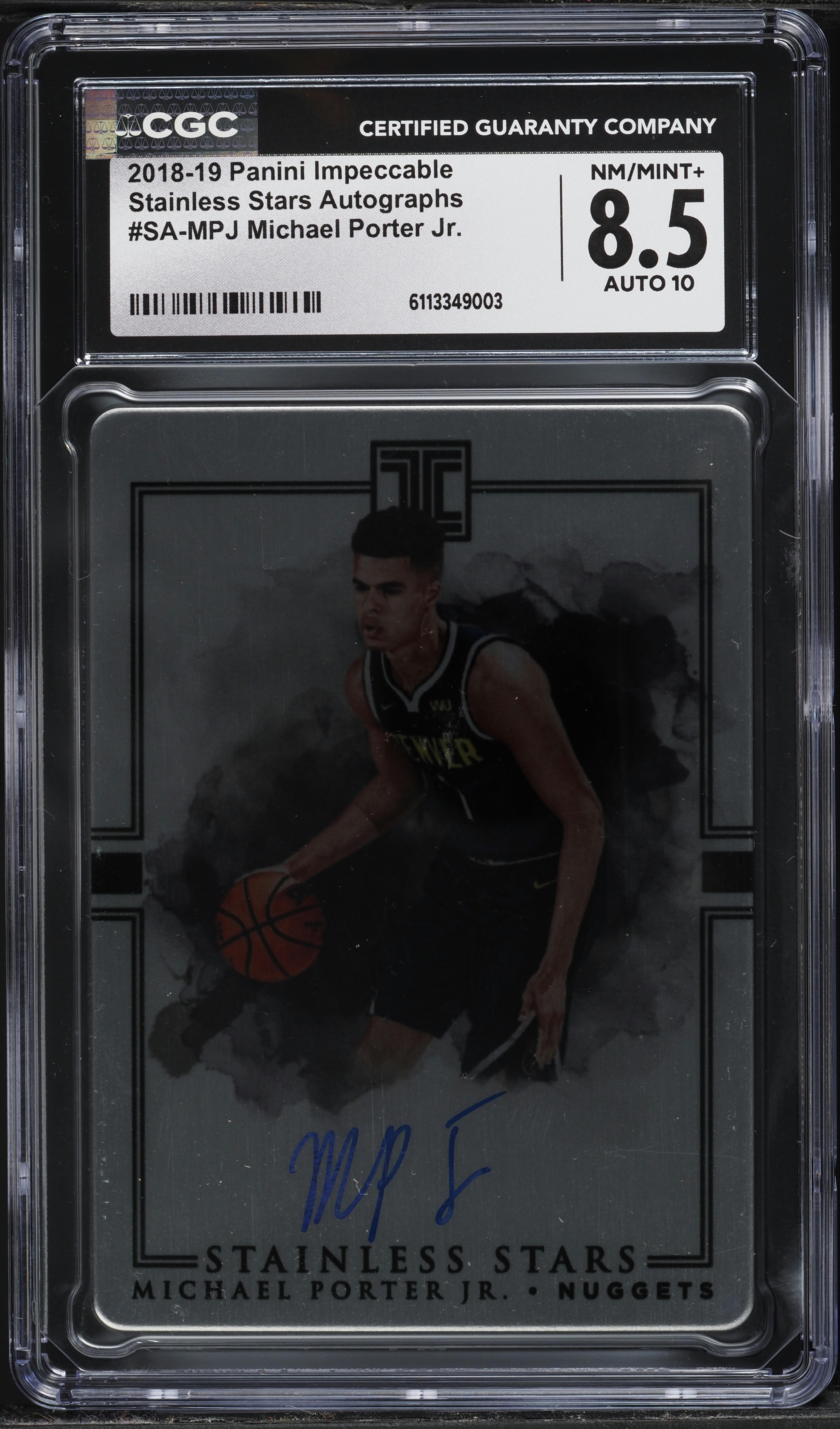 2018 Panini Impeccable Stainless Stars Michael Porter Jr. ROOKIE