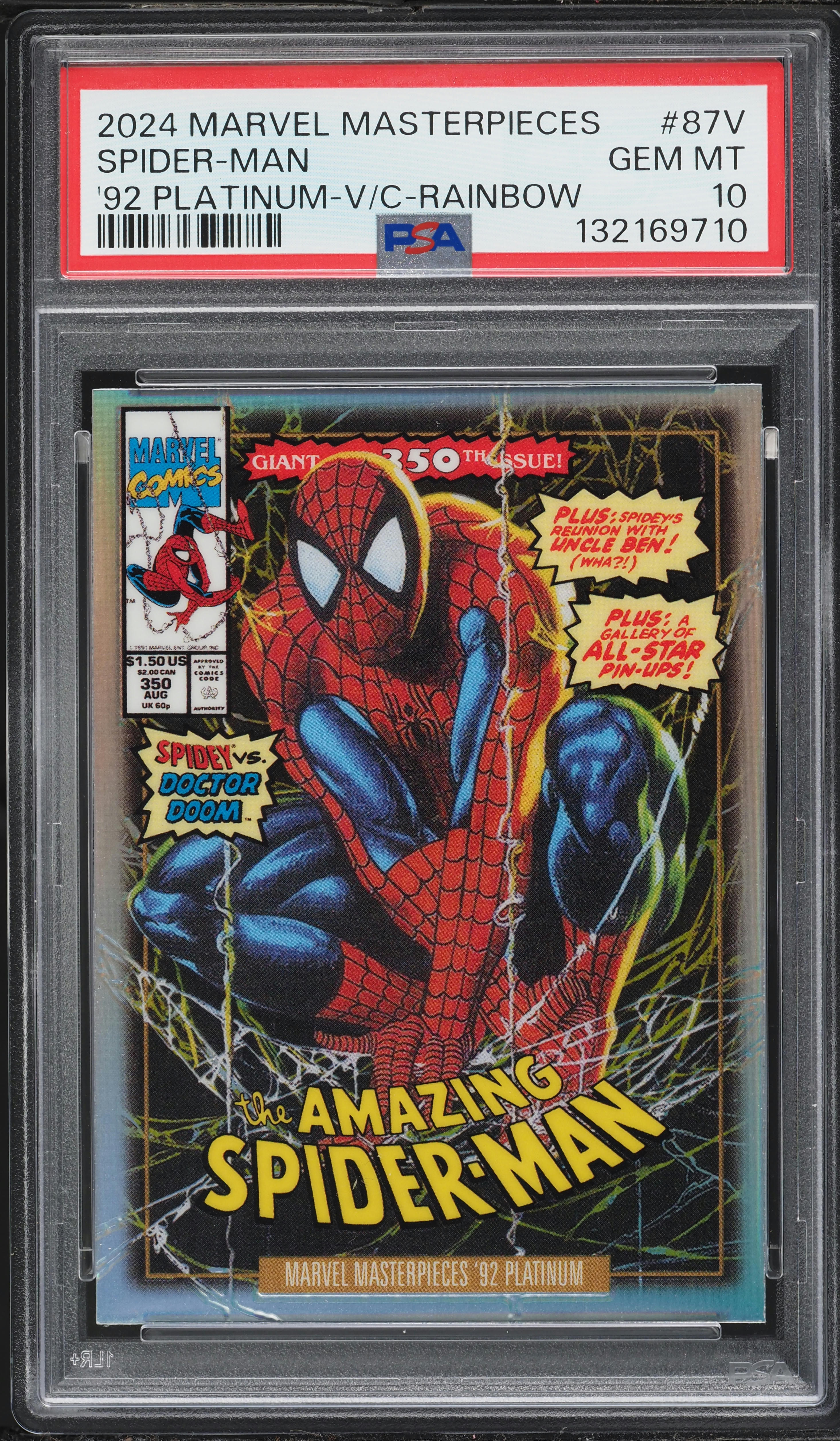 2024 Upper Deck Marvel Masterpieces '92 Platinum V C Rainbow