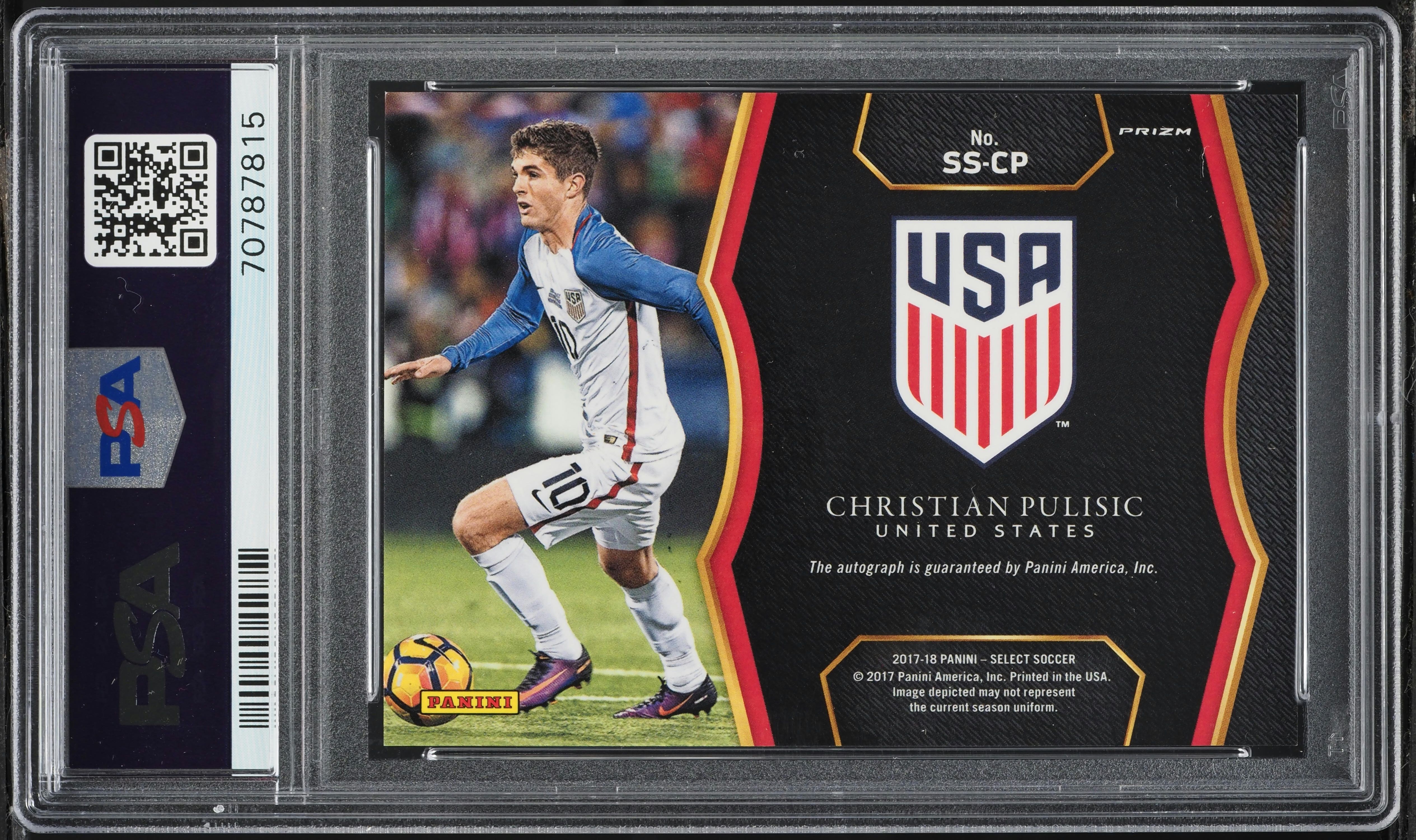 2017 Select Signatures Christian Pulisic AUTO #SS-CP PSA 9 MINT on