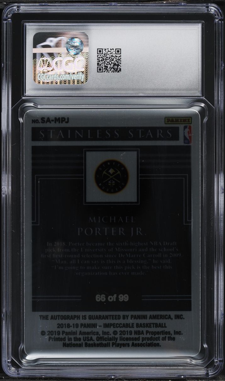 2018 Panini Impeccable Stainless Stars Michael Porter Jr. ROOKIE