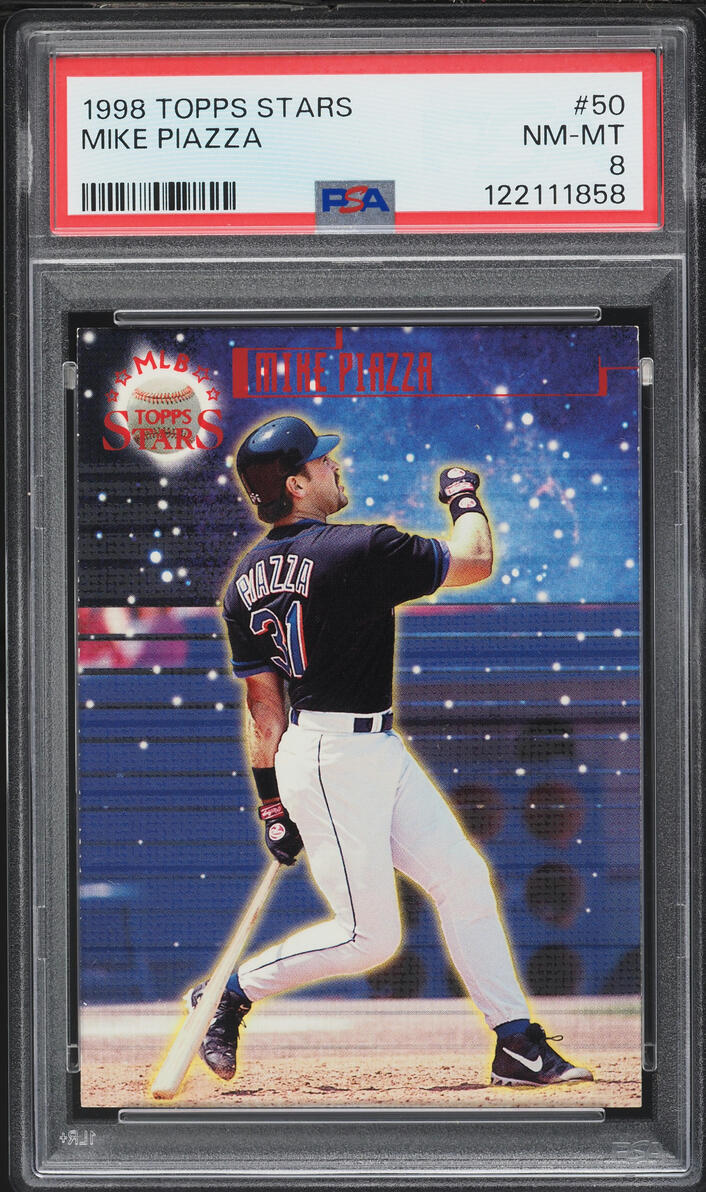 1998 Topps Stars Mike Piazza /9799 #50 PSA 8 NM-MT